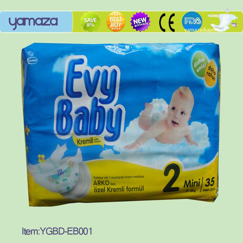 EVY BABY DIAPERS;35/30/26/20 PCS PER BAG, 8BAGS PER PP BAG